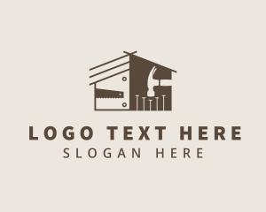 Hand Saw - Repair House Renovation logo design