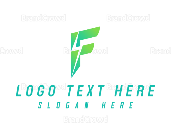 Gradient Lightning Letter F Logo