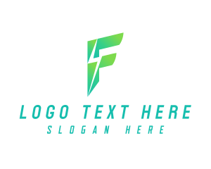 Strategist - Gradient Lightning Letter F logo design