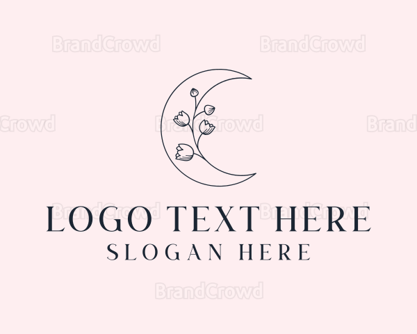 Floral Moon Wedding Logo