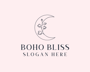 Floral Moon Wedding logo design