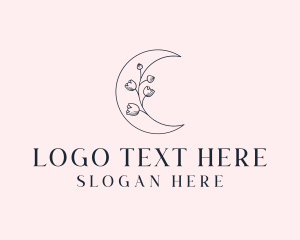 Bohemian - Floral Moon Wedding logo design