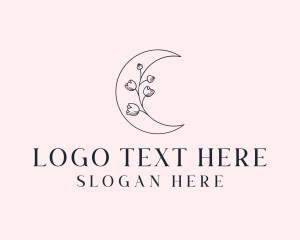 Floral Moon Wedding Logo