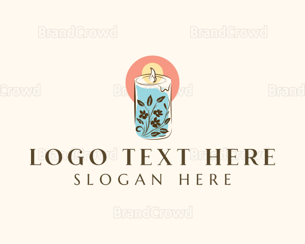 Floral Candle  Flame Logo