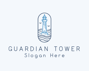 Seaside Lighthouse Tower logo design