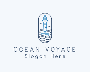 Seaside Lighthouse Tower logo design