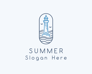 Seaside Lighthouse Tower logo design