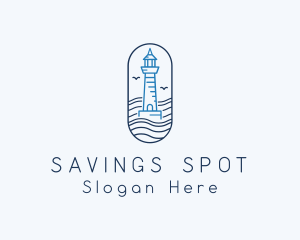 Seaside Lighthouse Tower logo design