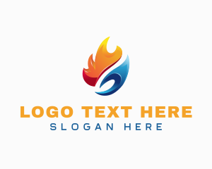 Heating - Fire Ice Blaze logo design