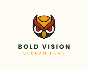 Angry Owl Head logo design