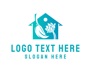 Home Cleaning Broom Logo