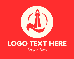 Voyage - Red Rocket Launch logo design