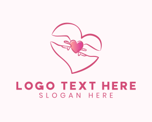 Social - Helping Hand Charity Heart logo design