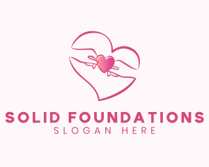 Social - Helping Hand Charity Heart logo design