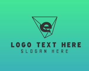Black - Geometric Shatter Letter E logo design