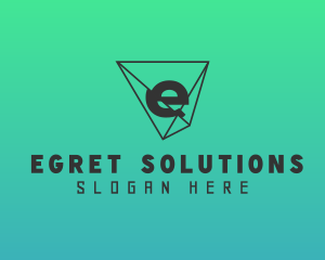 Geometric Shatter Letter E logo design