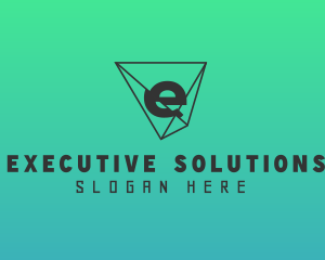 Geometric Shatter Letter E logo design