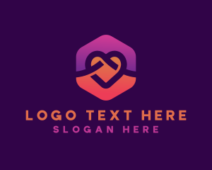 Hexagon Heart  logo design