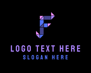 Creative Geometric Letter F logo design