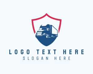 Trailer Truck - Trucking Shield Transport logo design