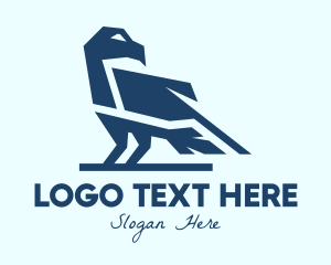 Blue Modern Bird Logo