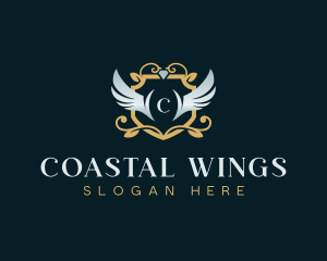 Royal Wings Shield logo design