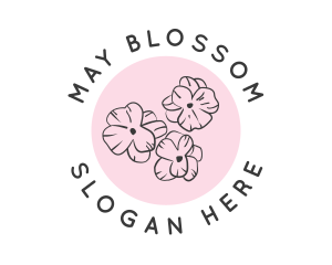 Beauty Cherry Blossom Flower logo design