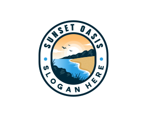 Sunset Beach Getaway logo design