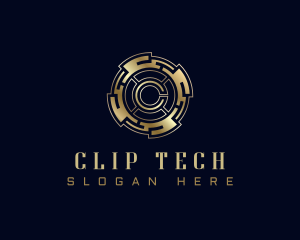 Cryptocurrency Tech Circuit  logo design