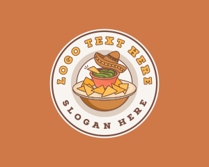 Badge - Nachos Chips Mexican Dish logo design