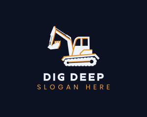 Excavate - Digger Backhoe Excavator logo design