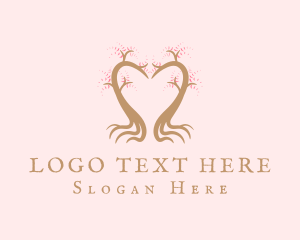 Romance - Pink Tree Heart logo design