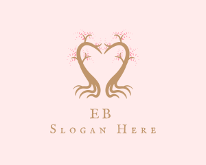 Garden - Pink Tree Heart logo design
