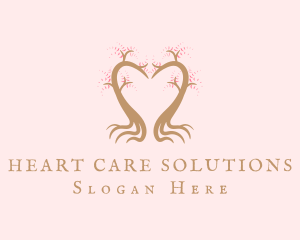 Pink Tree Heart logo design