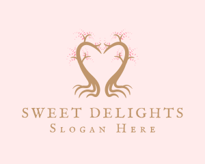 Pink Tree Heart logo design