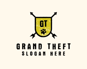 Hunting - Grunge Arrow Crest logo design