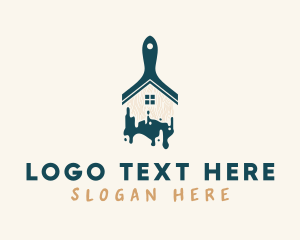 House Paint - Paint Brush House logo design