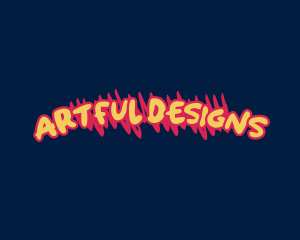 Neon Scribble Graffiti logo design