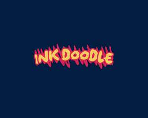 Neon Scribble Graffiti logo design