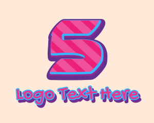 Teenager - Pop Graffiti Number 5 logo design
