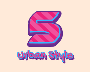 Music Label - Pop Graffiti Number 5 logo design