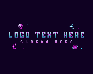 Galactic - Retro Pixel Arcade logo design