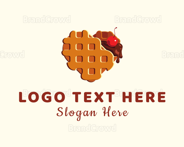 Waffle Heart Dessert Logo