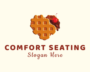 Waffle Heart Dessert logo design