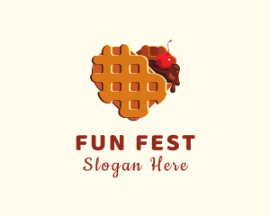 Fest - Waffle Heart Dessert logo design