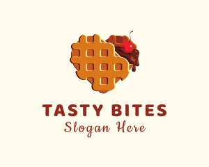 Meal - Waffle Heart Dessert logo design