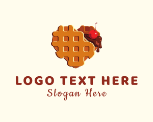 Fest - Waffle Heart Dessert logo design