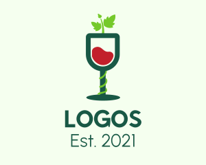 Cocktail - Wine Glass Vines logo design