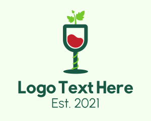 Booze - Wine Glass Vines logo design