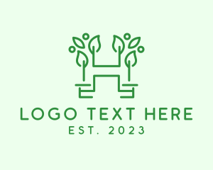 Botanist - Letter H Leaf logo design